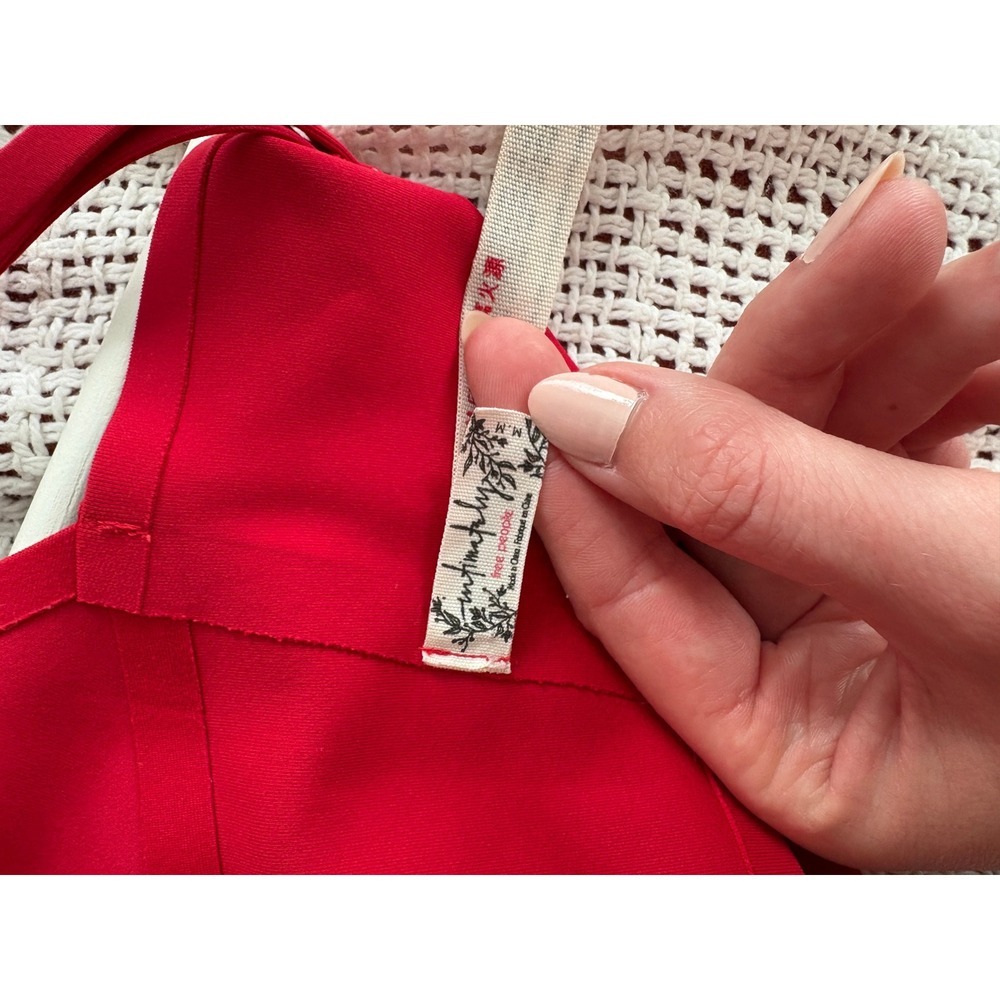 Free People Sage Longline Bralette Small Cayenne Red Intimately V-Neck Crop Top - Picture 6 of 7